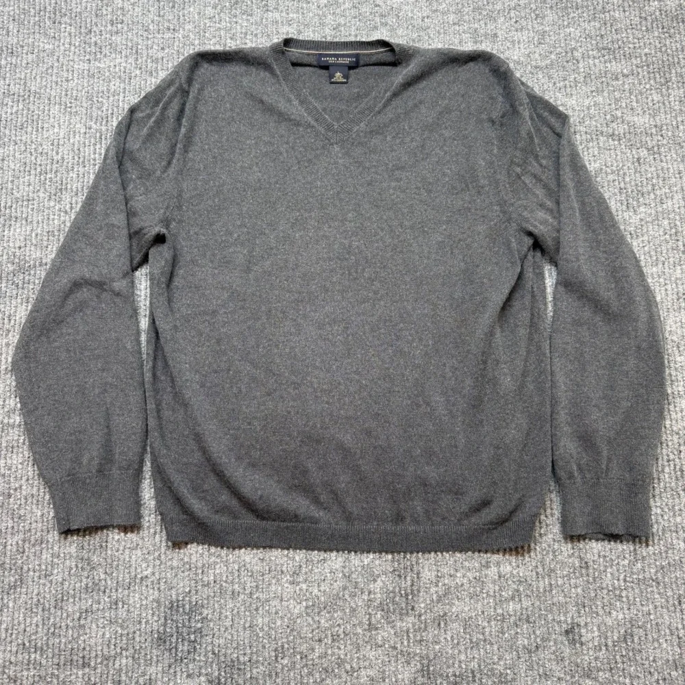 Banana Republic Gray Silk Cashmere Sweater Mens‎ Large Quiet Luxury Soft Capsule